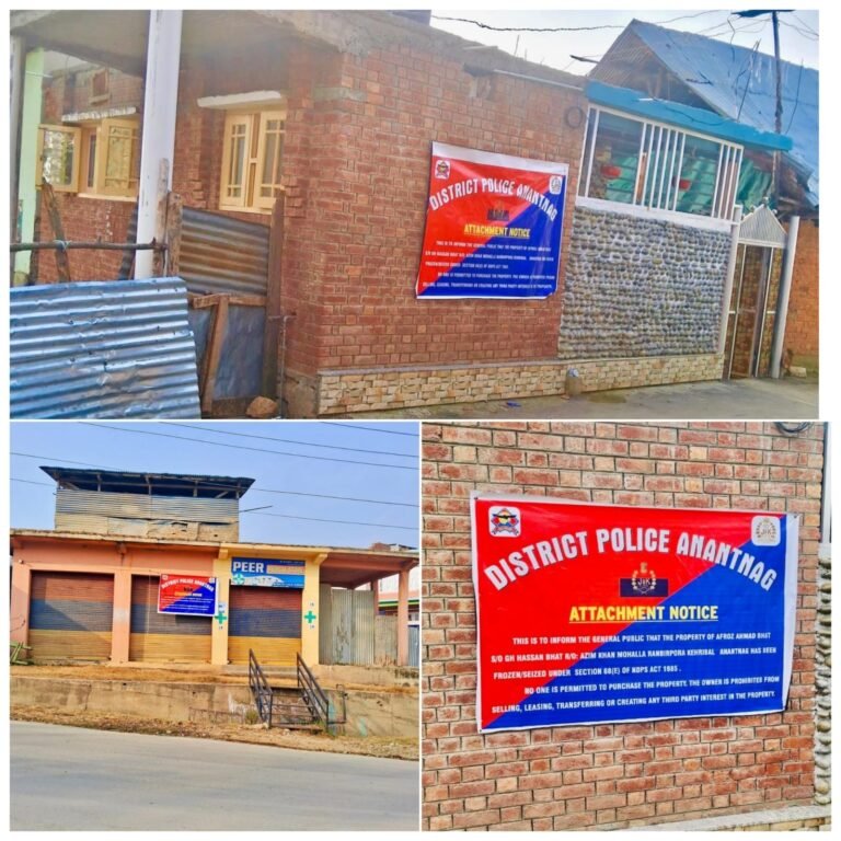 Police attaches properties worth ₹1.5 crore under NDPS Act in Anantnag