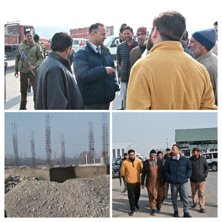 DC Shopian takes stock of work on Community Hall at Aglar Mandi