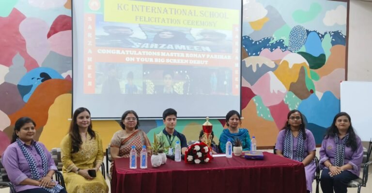 KC Int’l School felicitates Ronav Parihar for Bollywood debut in Sarzameen