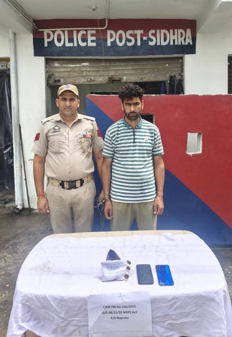 Drug Peddler held with heroin in Nagrota