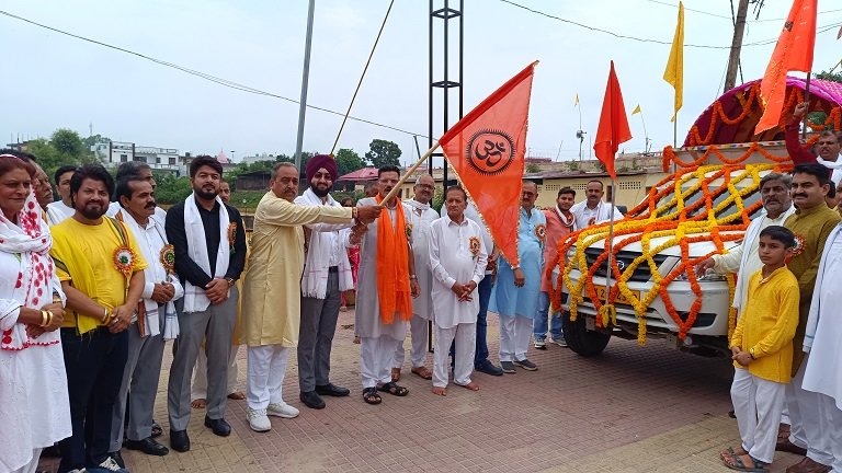 Grand Shobha Yatra taken out in Ghagwal with religious fervour