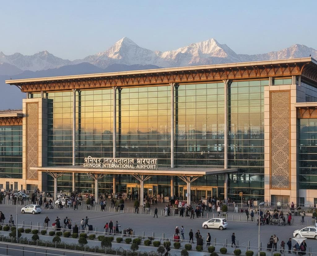 Srinagar Airport to be expanded, state-of-the-art integrated terminal building to be constructed at a cost of ₹1,666 croreJNM journalist Hardeep Jamwal, JammuThe central government has taken a major decision to boost air travel in Kashmir. The Union Cabinet has approved the construction of a new integrated terminal building at Srinagar Airport. This ambitious project will cost ₹1,667 crore.Union Minister Ashwini Vaishnav stated that the new terminal building will be developed over an area of approximately 71,500 square meters. It will be designed to handle approximately 2,900 passengers simultaneously during peak hours. Its annual passenger capacity has been set at approximately 10 million, ensuring it can easily handle the growing passenger numbers in the coming years.Passengers will enjoy modern amenitiesThe new terminal building will feature spacious and comfortable waiting rooms, streamlined security checkpoints, modern baggage handling systems, and well-organized separate arrival and departure areas. The building’s design will also incorporate glimpses of Kashmiri culture and traditional architecture, allowing travelers from outside to experience Kashmir’s identity.Boosting Tourism and EmploymentThe government believes that this project will further strengthen air connectivity in Jammu and Kashmir. More flights with improved facilities will be possible, making access to Kashmir easier from various parts of the country. This will directly benefit the tourism industry. New opportunities will be created for those involved in hotels, transportation, handicrafts, and local businesses. Local employment is also expected to increase during and after construction.A Significant Step Toward DevelopmentExperts say that Kashmir has seen a steady increase in tourist arrivals over the past few years. Consequently, expanding airport infrastructure has become the need of the hour. The new integrated terminal building will not only provide a better passenger experience but will also further connect Jammu and Kashmir to the national and international air networks.This project is considered a significant step towards strengthening Kashmir’s infrastructure and accelerating the region’s overall development.