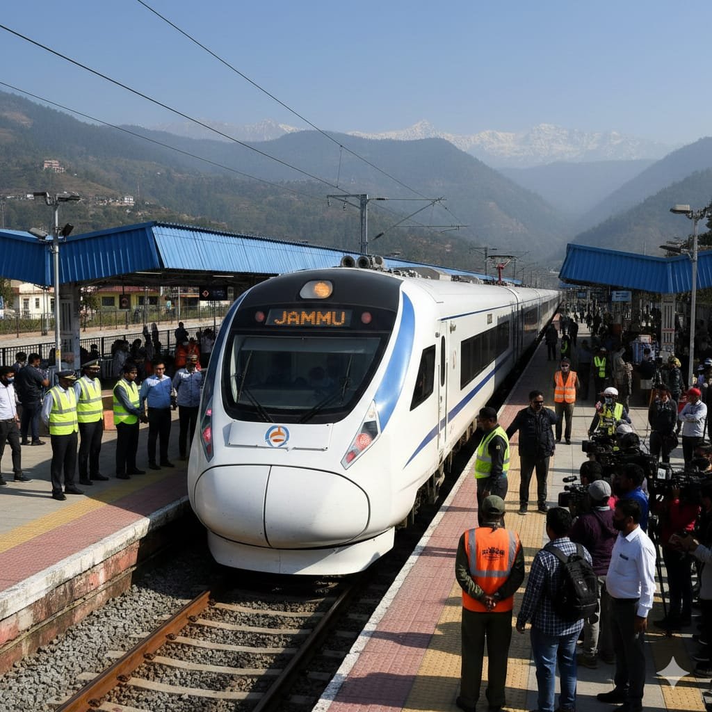 Jammu-Katra Trial Run of Vande Bharat Express Successful, Paving the Way for Direct Service to KashmirJNM Journalist Hardeep Jamwal, JammuTaking a major step towards modern rail connectivity in Jammu and Kashmir, Indian Railways on Tuesday successfully completed a trial run of the 20-coach special Vande Bharat Express between Jammu and Shri Mata Vaishno Devi Katra. The trial began at around 11 am from Jammu Railway Station and concluded safely at Katra Station at 12:45 pm.According to railway officials, all technical aspects, including the train’s speed, braking system, traction control, signal coordination, and station operations, were tested during the trial. The trial was a complete success, indicating that the Jammu-Katra section is ready for Vande Bharat Express operations. Following final approval from the Railway Board, the train is planned to run regularly from Jammu to Srinagar.Direct Modern Rail Connectivity from Jammu to the ValleyPreviously, the Vande Bharat Express service to Kashmir was planned to begin from Katra, but the new trial has progressed towards operating it directly from Jammu. This will connect Jammu city with the Kashmir Valley via a semi-high-speed rail service.Railway officials stated that preparations for platform upgrades, maintenance bases, and technical facilities have been completed at Jammu Railway Station. This 20-coach train will offer a larger passenger capacity, directly benefiting pilgrims, tourists, and local travelers.