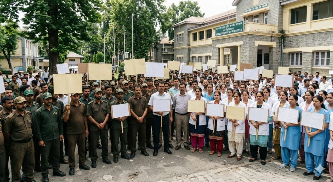 Employees’ solidarity grows in Jammu and Kashmir, Forest Association supports health workers’ strike