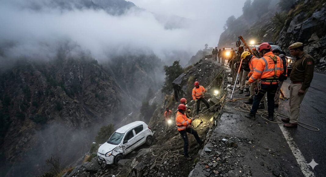 Horrific accident on Mughal Road, car falls into ditch; four people from Poonch killed