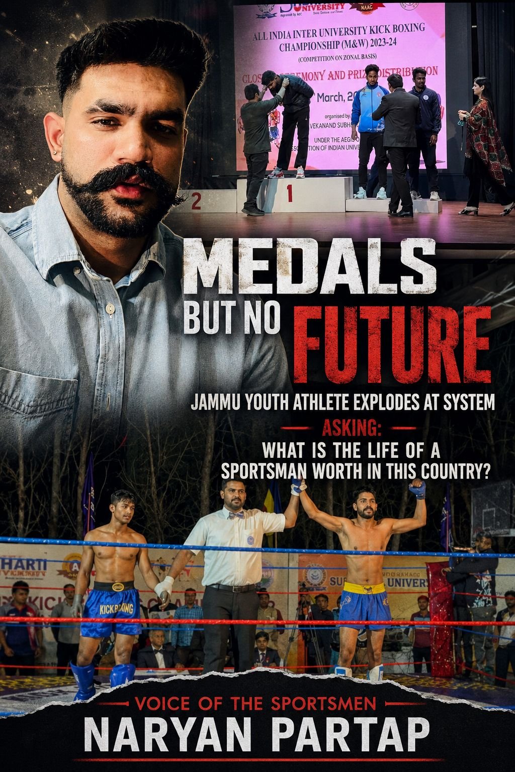 “Medals But No Future!”Jammu Youth Athlete Explodes at the System — Asks, “What Is the Life of a Sportsman Worth in This Country?”