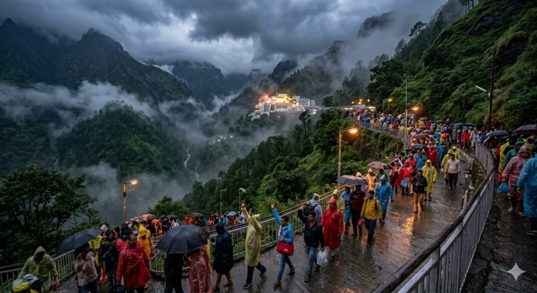 Clouds, Rain, and Chants… 40,000 Devotees Pay Obeisance at the Shrine of Mata Vaishno Devi