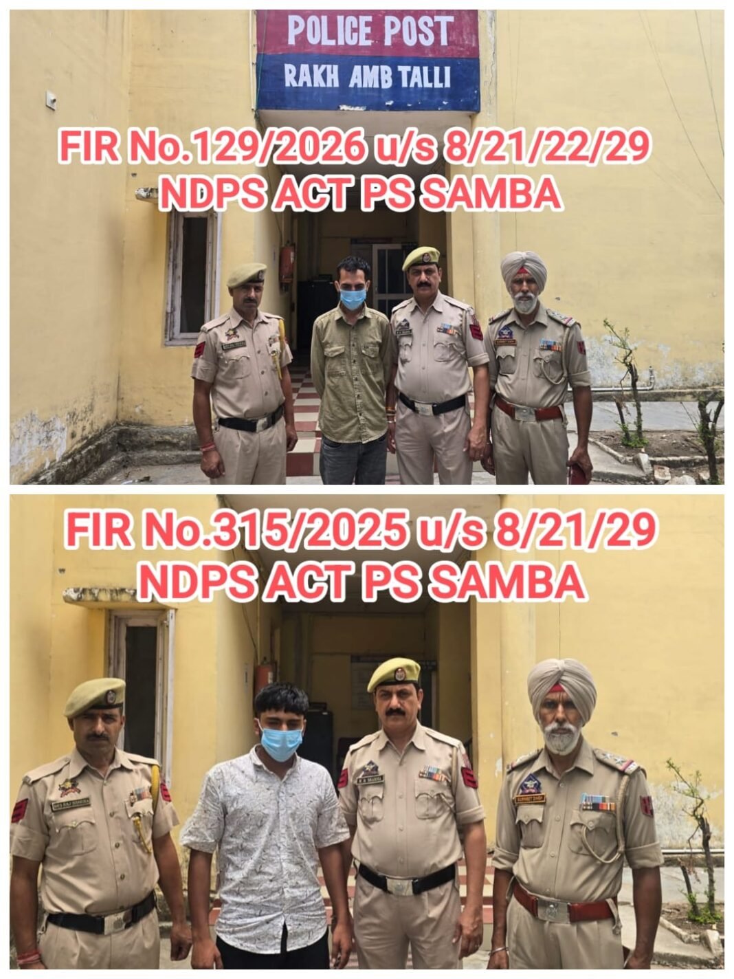 SAMBA POLICE ARRESTS TWO MORE ACCUSED IN BACKWARD AND FORWARD LINKAGE INVESTIGATIONS OF SEPARATE NDPS CASES; CRACKDOWN ON NARCOTICS NETWORK CONTINUES
