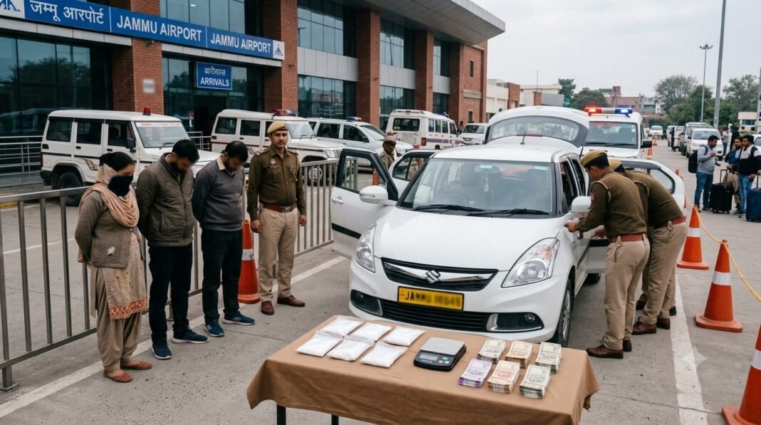 275g Heroin Seized at Airport Checkpoint; Three Smugglers, Including a Woman, Arrested