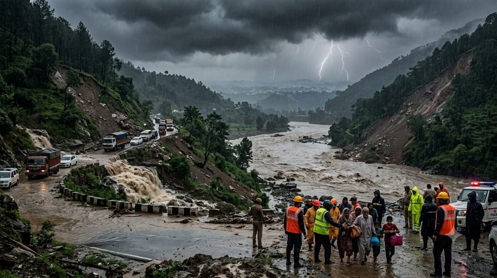 जम्मू संभाग में बारिश का रेड अलर्ट जैसा खतरा, चिनाब घाटी और पीर पंजाल में फ्लैश फ्लड व भूस्खलन की चेतावनी